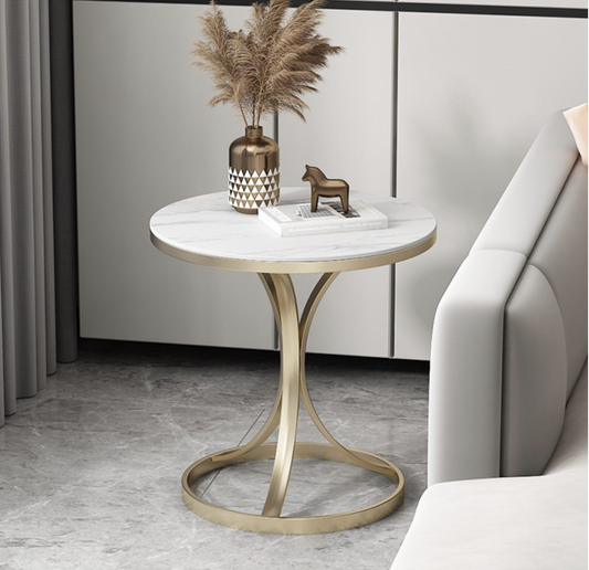High Quality Side Table Stone Top And Metal Frame