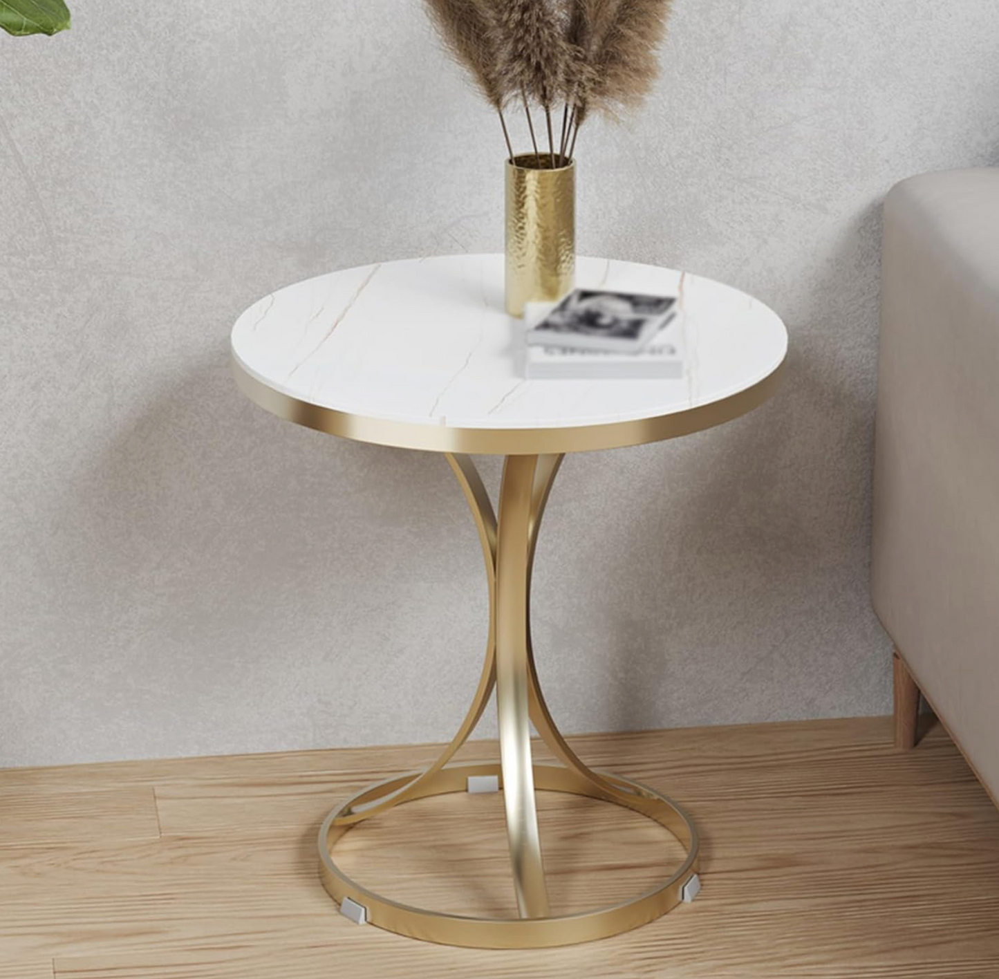 High Quality Side Table Stone Top And Metal Frame