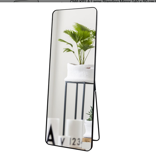 Standing Mirror 150 x 50 cm Large Wall Mirror for Bedroom Living Room Black