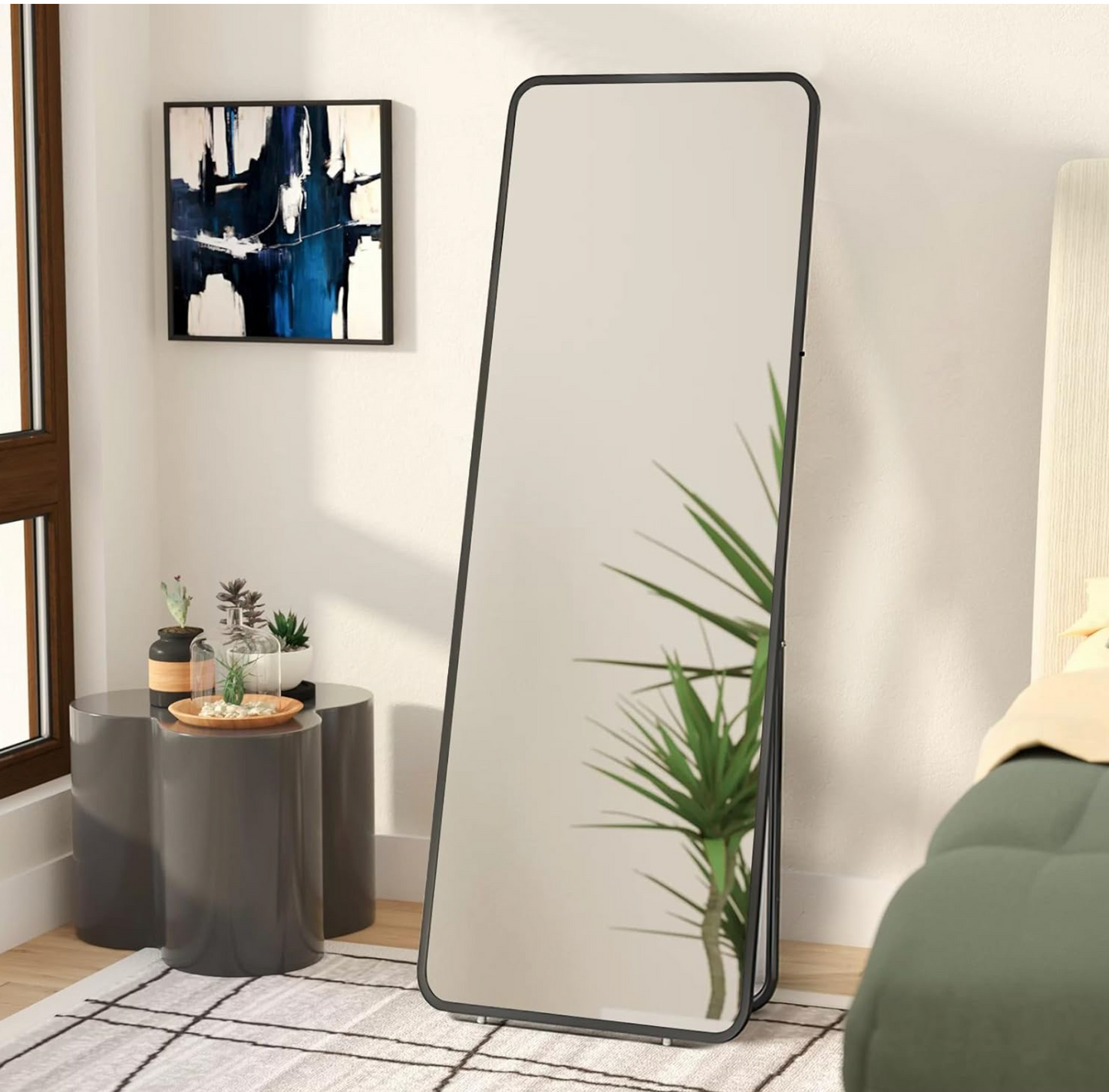 Standing Mirror 150 x 50 cm Large Wall Mirror for Bedroom Living Room Black