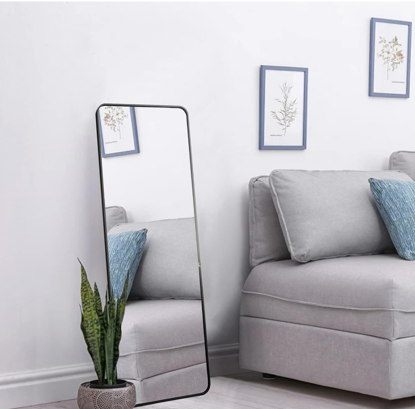 Standing Mirror 150 x 50 cm Large Wall Mirror for Bedroom Living Room Black