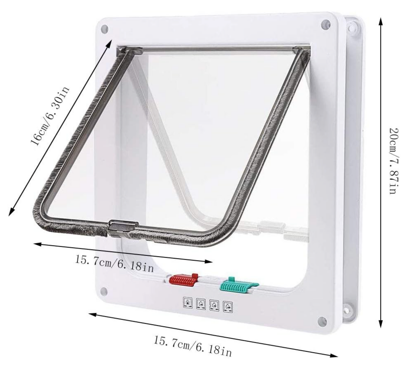 Interior Pet Door - Lockable Flap for Puppy Dog and Cat Door - Easy Installation