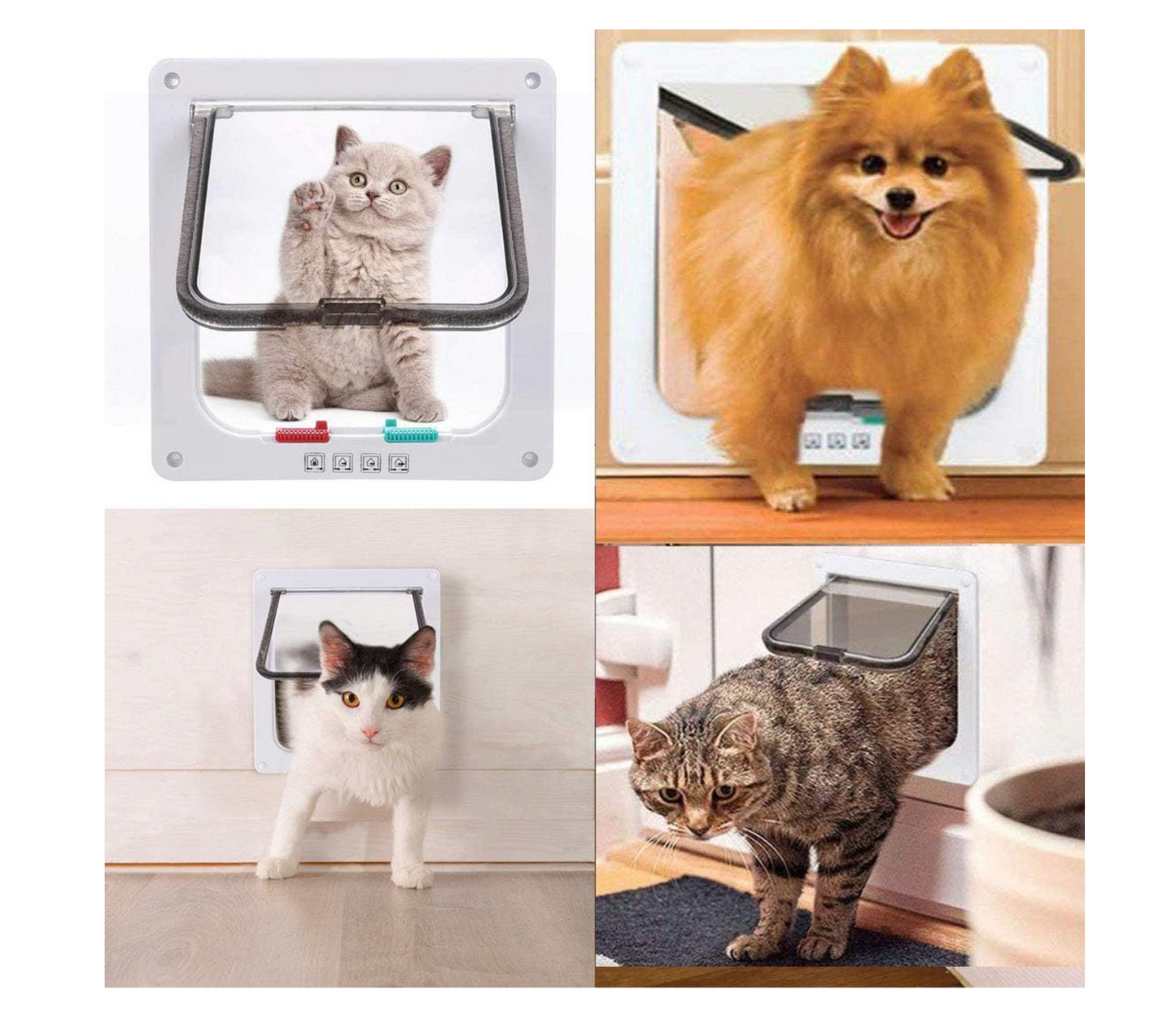 Interior Pet Door - Lockable Flap for Puppy Dog and Cat Door - Easy Installation