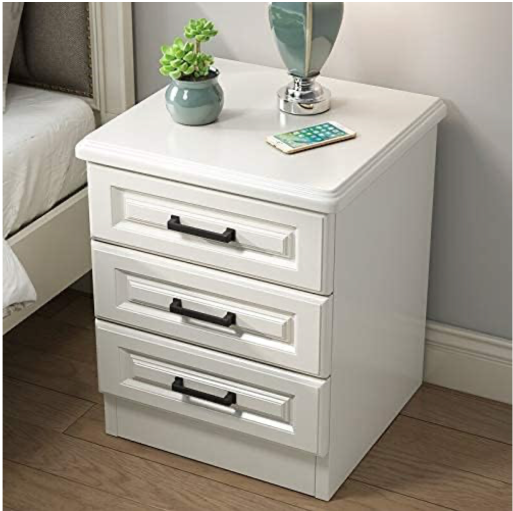White Bedside Bedroom Storage Cabinet