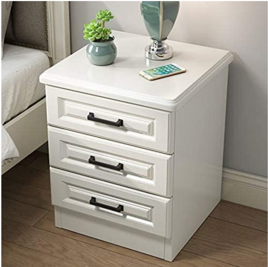 White Bedside Bedroom Storage Cabinet