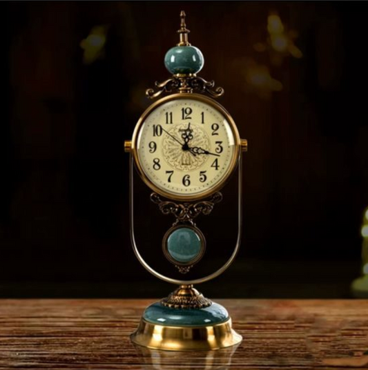 American Blue glaze clock · Silent clock 490mm Hight