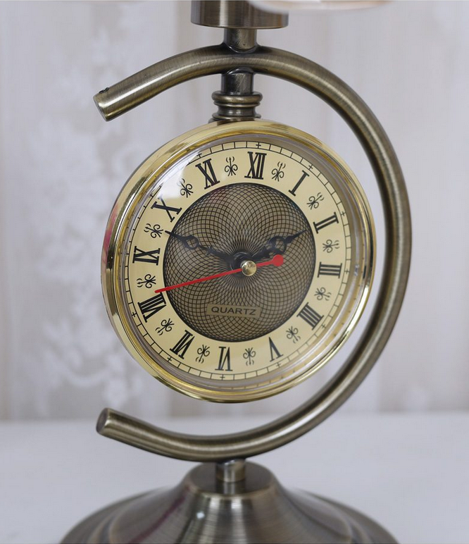 Retro and nostalgic European style clock lamp