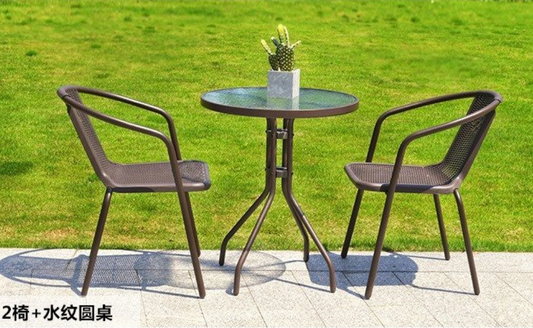 Combination Set Rattan Chair Three Piece Waterproof Outdoor Small Balcony Table