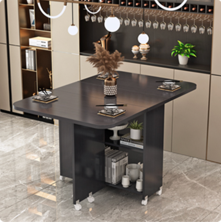 Simple folding table • Movable • Small household retractable dining table