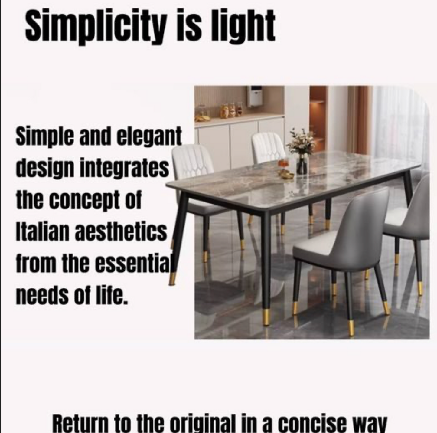 Rock plate dining table Family dining table 1400mm