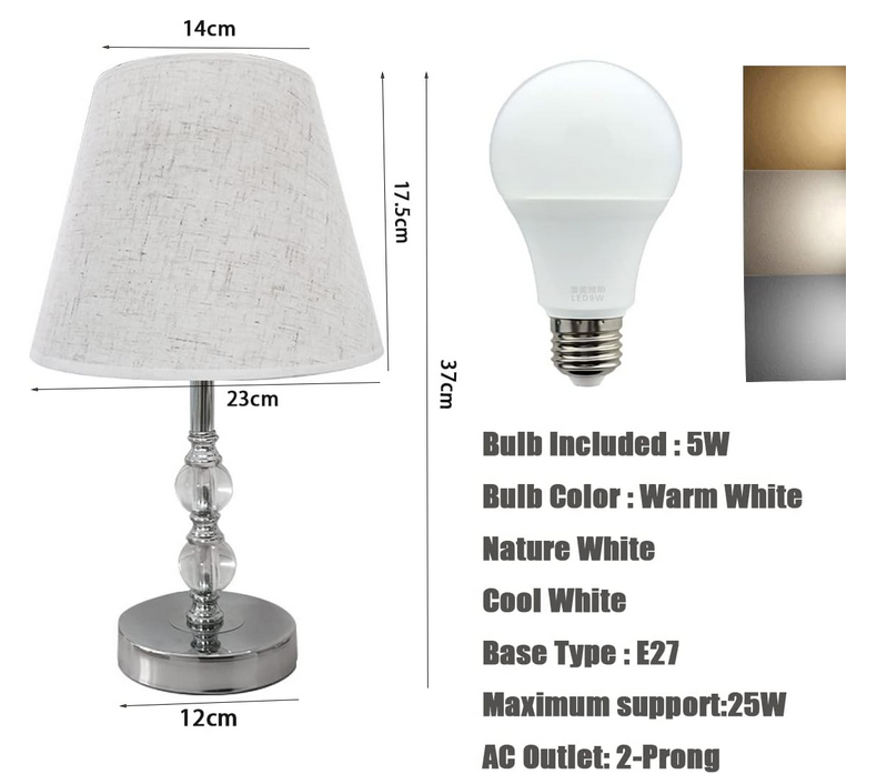 Modern simple lamp · Study room · Bedside lamp · Fashion creative crystal lamp