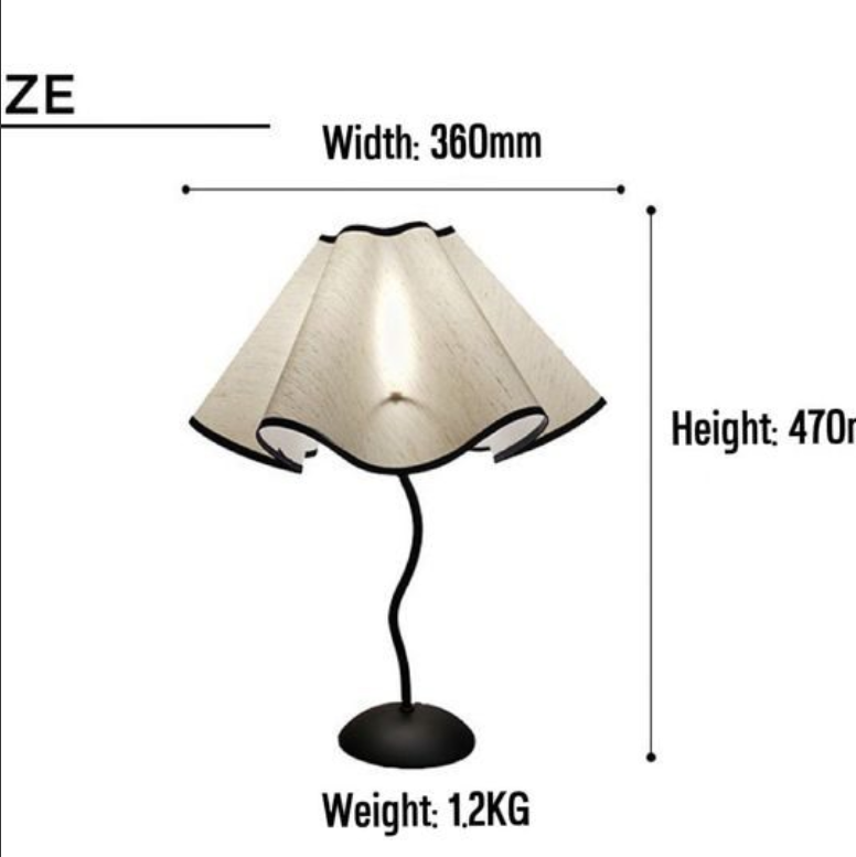 Small Tweed Petal Table Lamp 470H