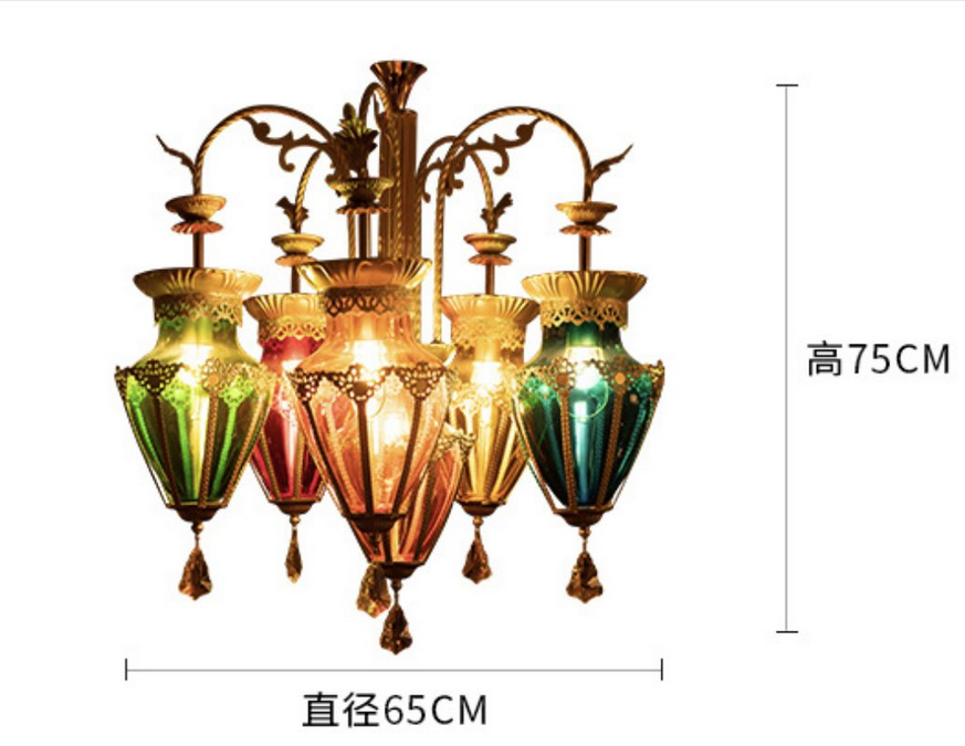 Arabic style hollow-cut flower diffuse Moroccan national chandelier