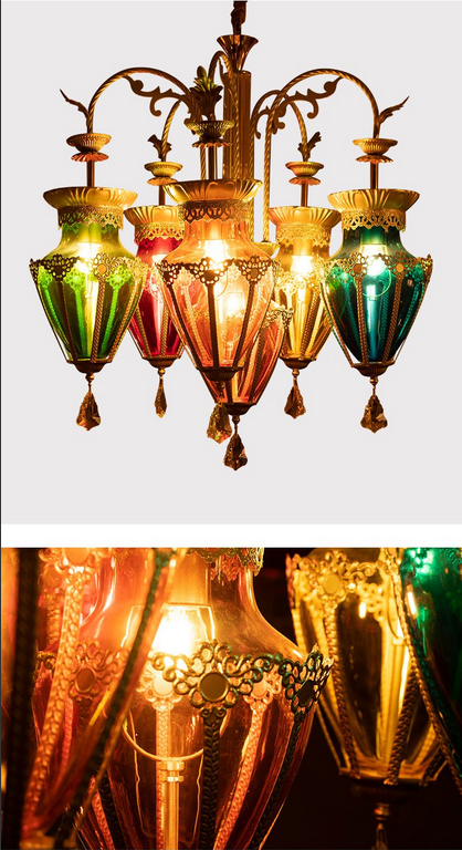 Arabic style hollow-cut flower diffuse Moroccan national chandelier