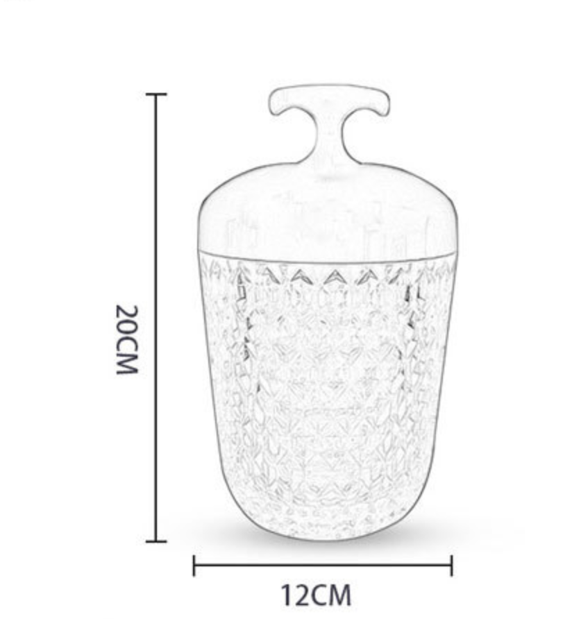 Luxury Designer Transparent Led Touch Control Crystal Rechargeable Led Table Lamp