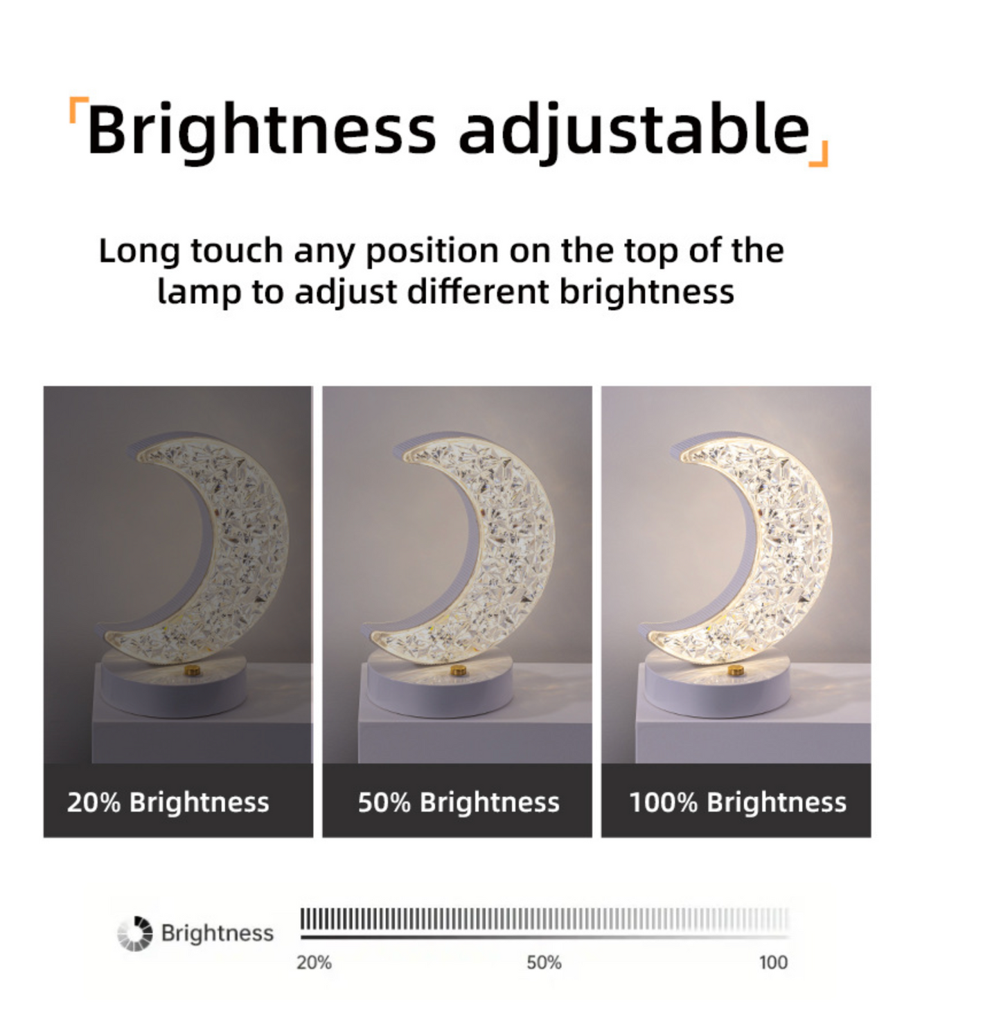 3D Acrylic Crystal Table Light USB LED Star Moon Night Light