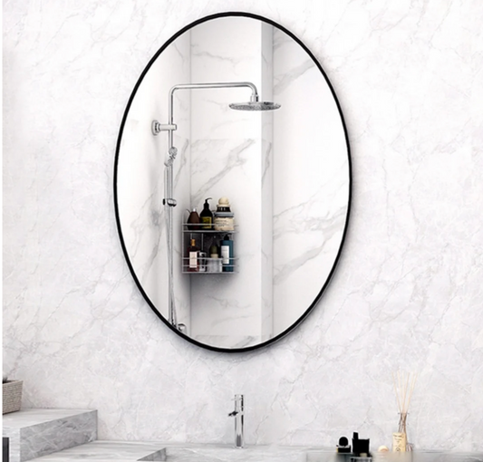 Bathroom Mirror for Wall with Black Frame 800mm