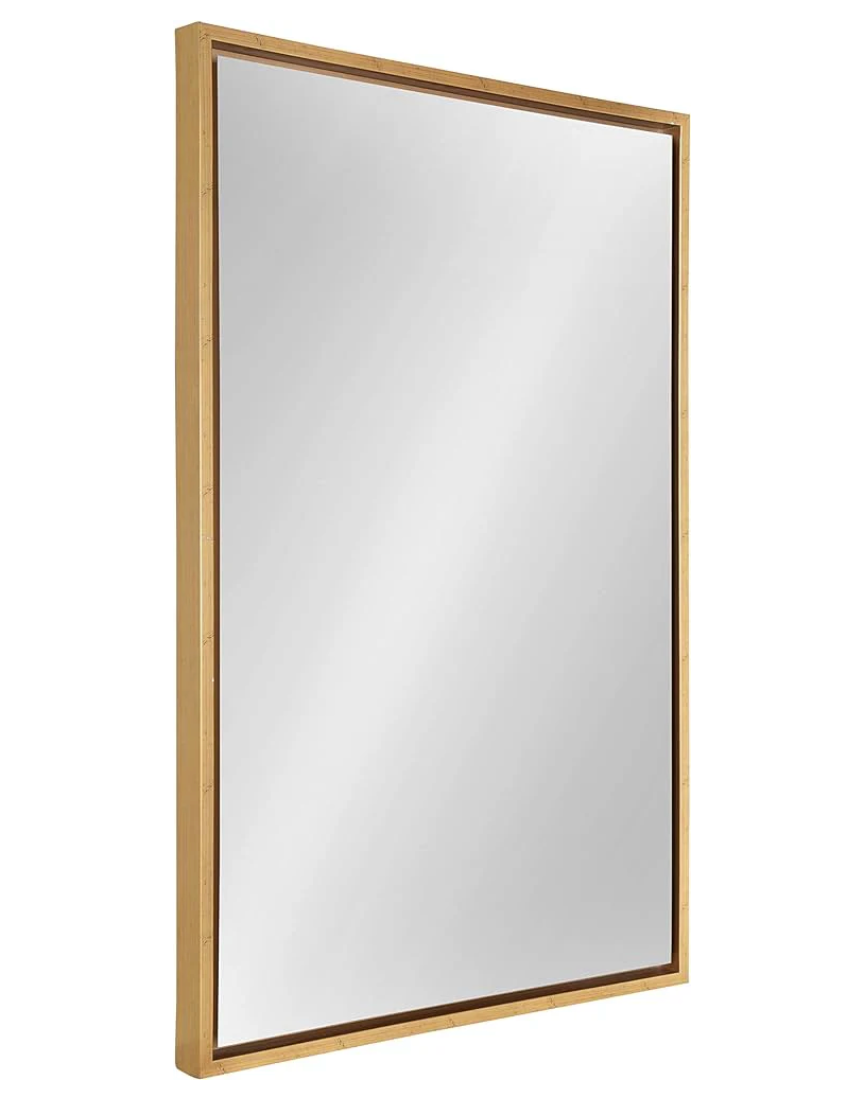 Bathroom Mirror for Wall with Golden Metal Frame 600x800mm