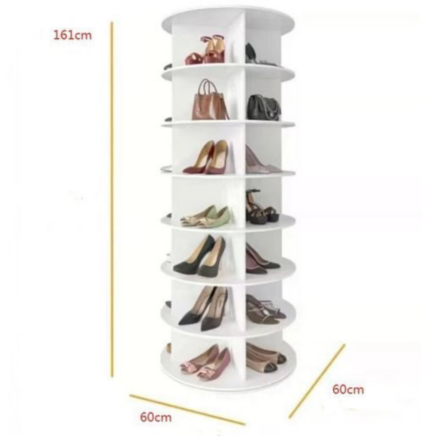 Revolving 360 Shoe Rack Storage Round Carousel