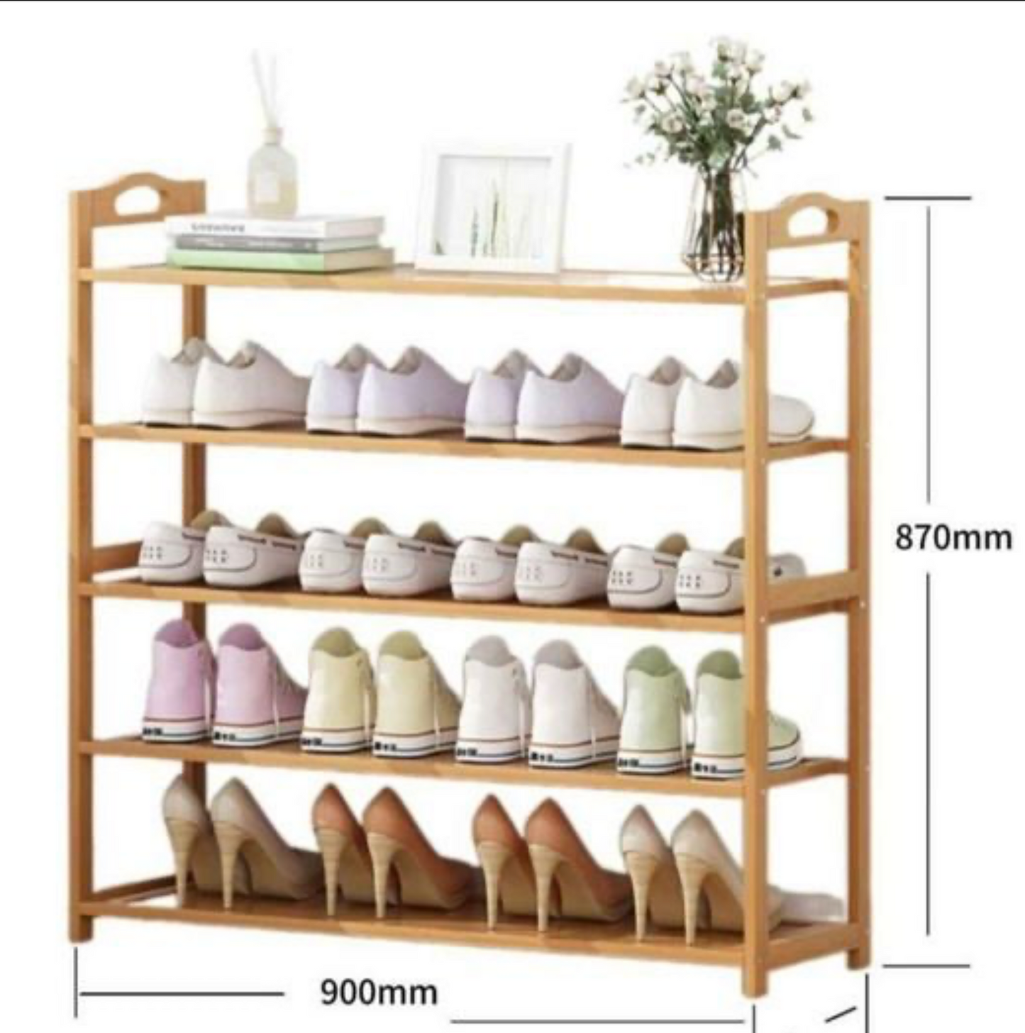 Bamboo dust-proof multi-layer simple storage cabinet multi-storage shoe rack