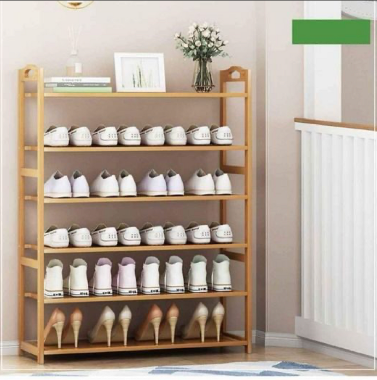 Bamboo dust-proof multi-layer simple storage cabinet multi-storage shoe rack