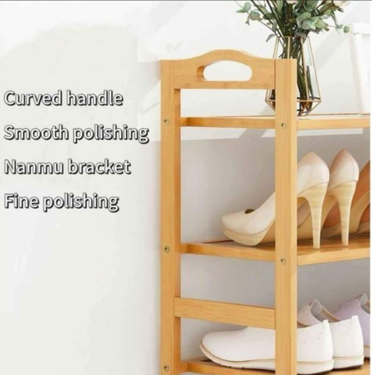 Bamboo dust-proof multi-layer simple storage cabinet multi-storage shoe rack