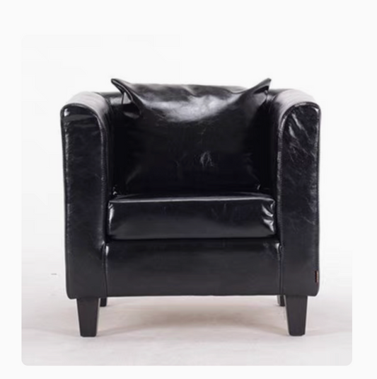 Tempo Sofa - Single Seater Sofa in a Box - Black Faux Leather