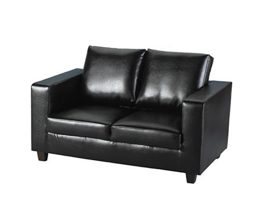 Tempo Sofa - Two Seater Sofa in a Box - Black Faux Leather