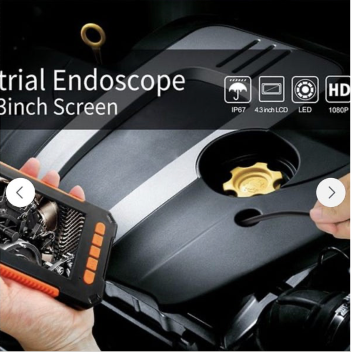 8mm Borescope Inspection Camera 4.3 Inch HD Screen Snake Camera with LED Lights