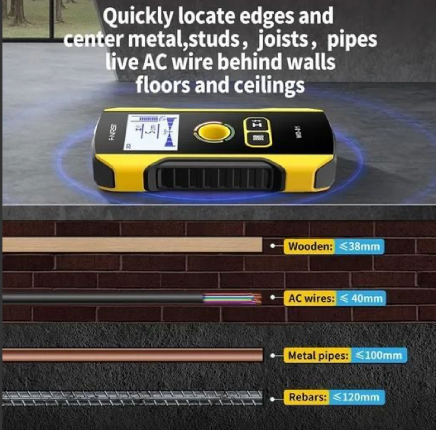 FNIRSI WD-01 Portable Handheld Metal Detector Wall Scanner