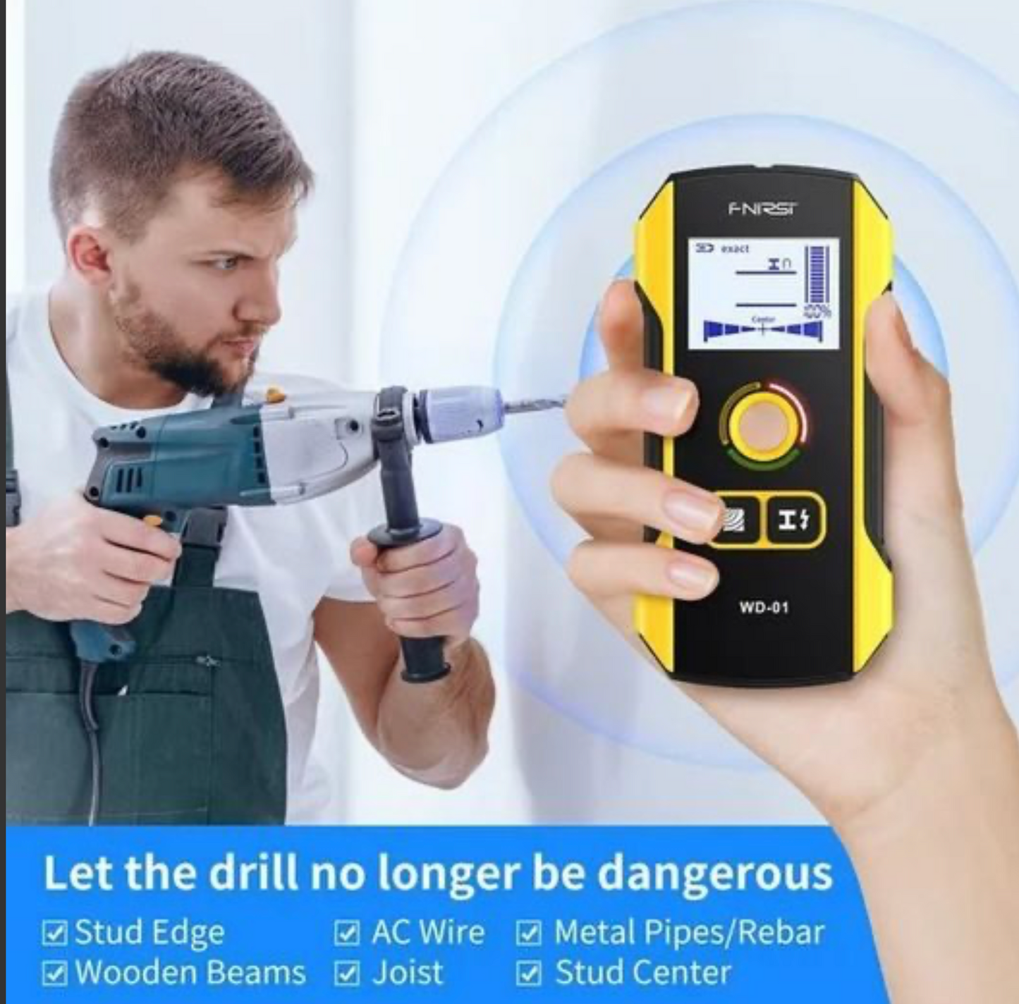 FNIRSI WD-01 Portable Handheld Metal Detector Wall Scanner