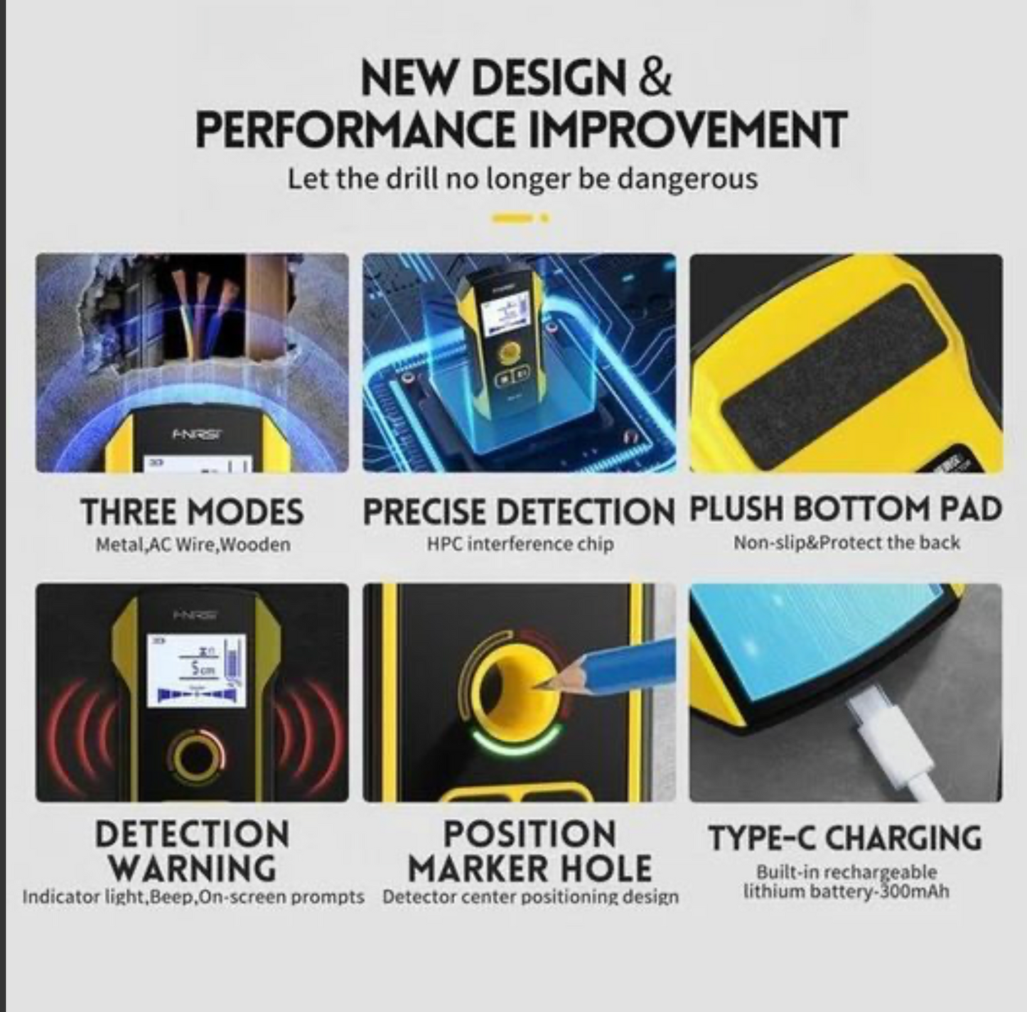 FNIRSI WD-01 Portable Handheld Metal Detector Wall Scanner
