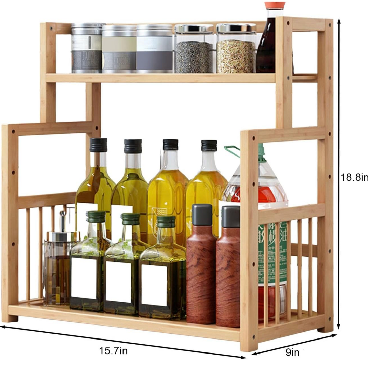 Kitchen Storage Rack 3-tier Bamboo Spice Rack