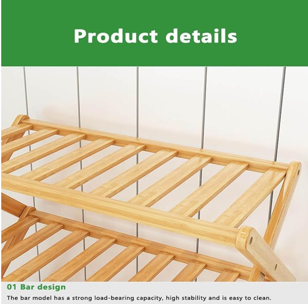 Bamboo Storage Balcony Multifunction Indoor Outdoor Display Plant Shelf