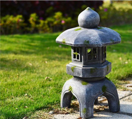Art Decoration Japanese Style Lantern Solar Garden Lamp Grey