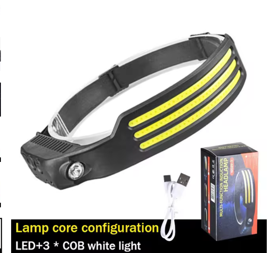 1 PC Multi Functional Sensing COB Headlights Outdoor Cycling Headlights