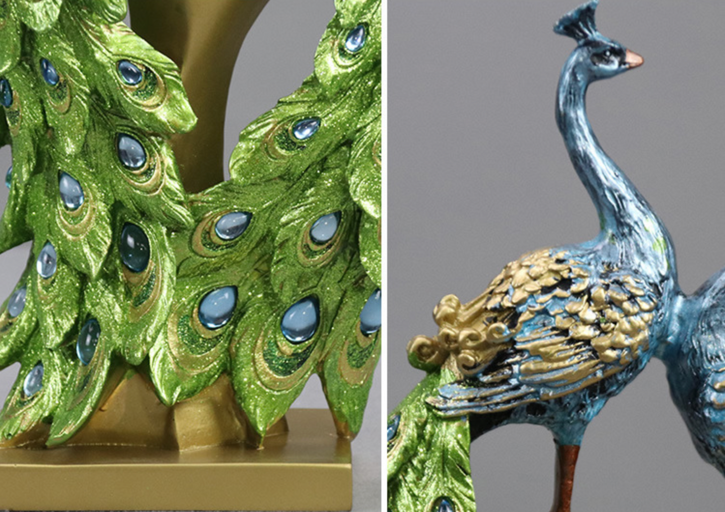 Peacock couple decor statue sculpture decorative resin craft decor 18 * 34 * 8cm