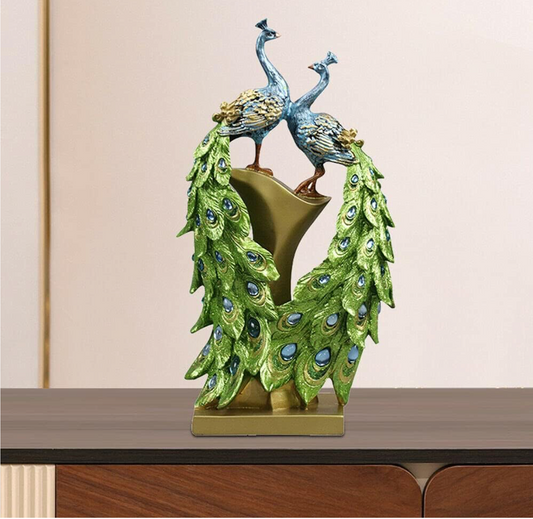 Peacock couple decor statue sculpture decorative resin craft decor 18 * 34 * 8cm