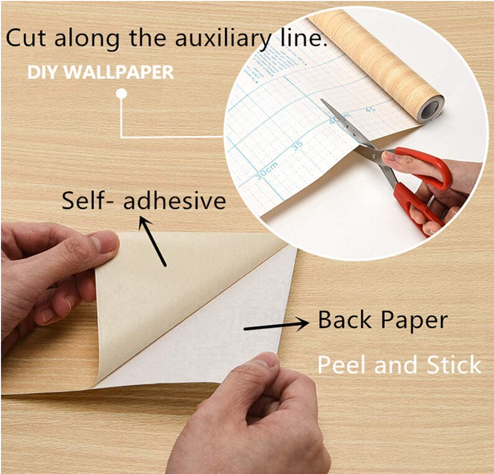 Wood Wallpaper Peel and Stick Wooden Panel Wall Paper Self Adhesive