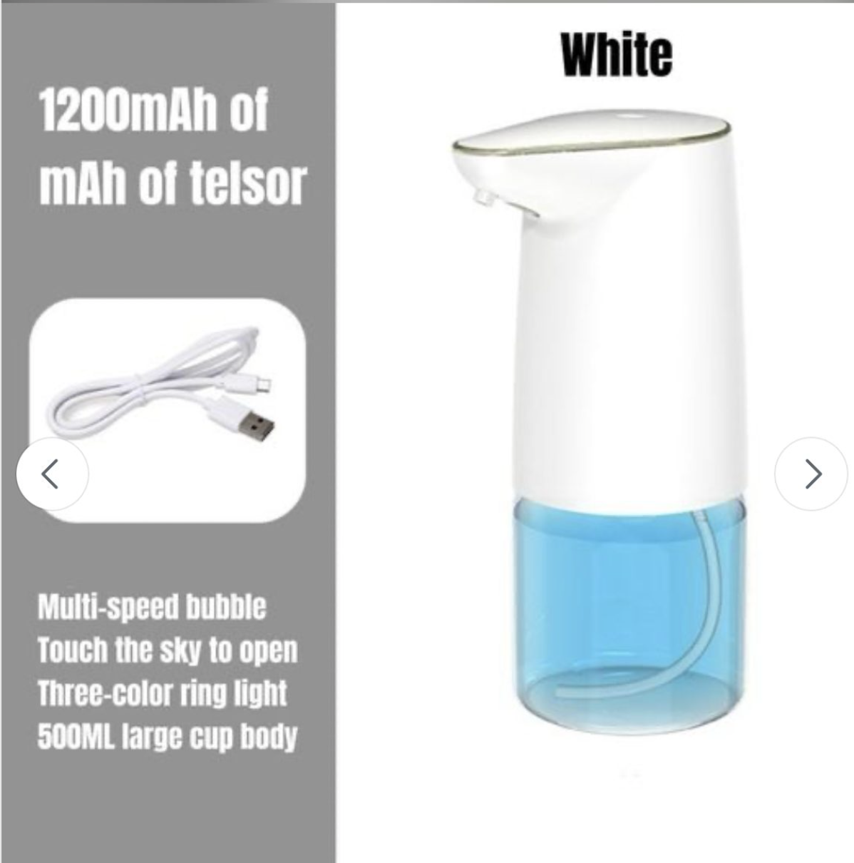 Smart sensor charging soap dispenser • contactless hand soap dispenser