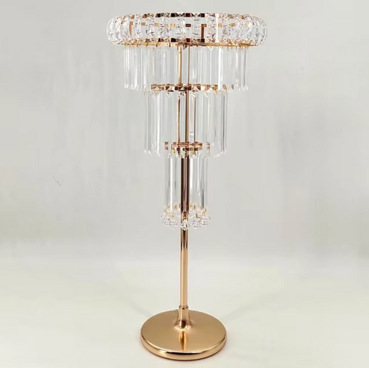 LED Glod Crystal Flowe Vase Wedding Decoration Table Centerpieces Candelabra