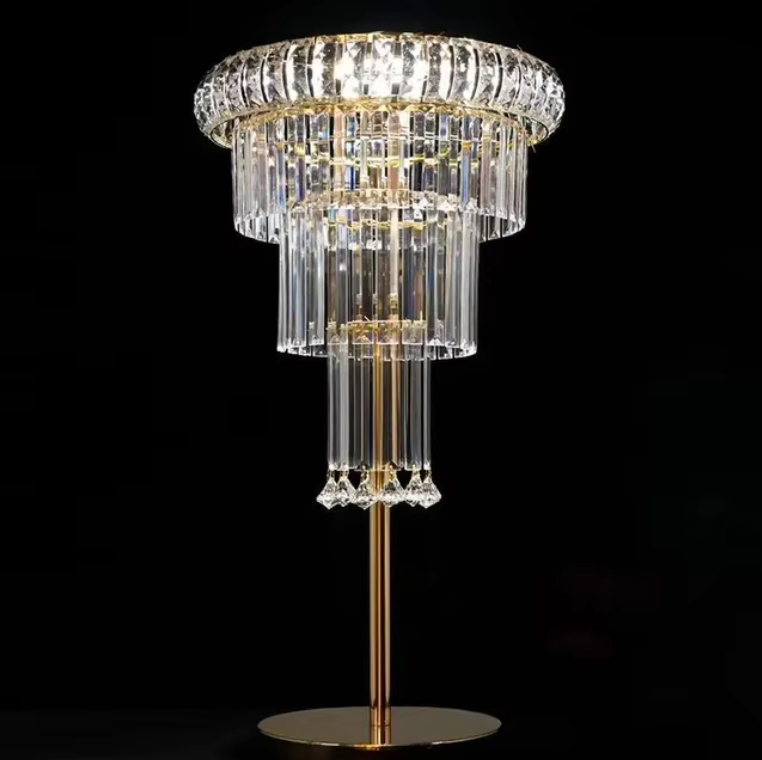 LED Glod Crystal Flowe Vase Wedding Decoration Table Centerpieces Candelabra