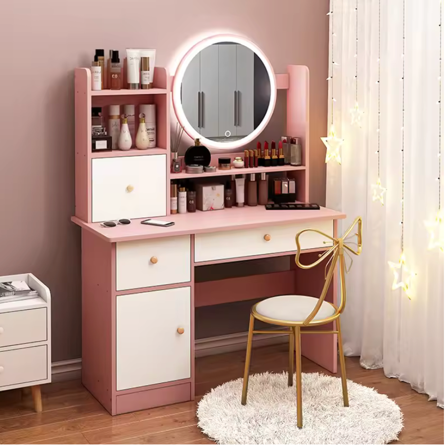 Bedroom Dressing Tables Modern Simple Makeup Cabinet with LED Mirror 800mm