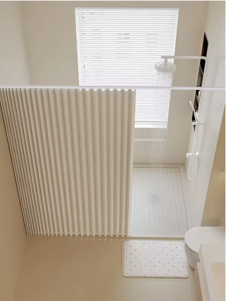 Folding Curtain Series Shower Curtain Is Suitable for Bathroom Waterproof