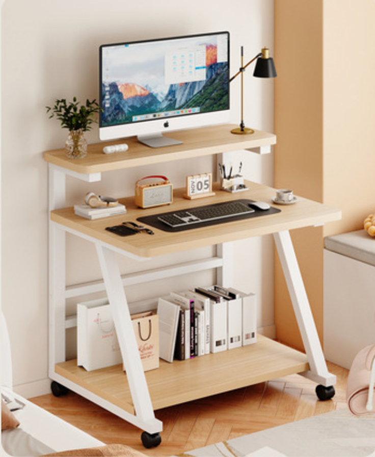 Computer home desk bedroom simple modern word desk with bookshelf