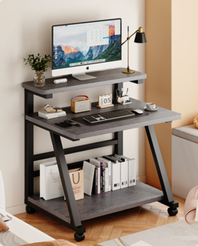 Computer home desk bedroom simple modern word desk with bookshelf