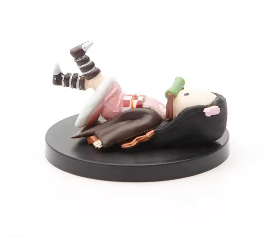 Nezuko Figure With Box Bamboo Basket Demon Slayer Mini Figurine 5 Pieces Sets