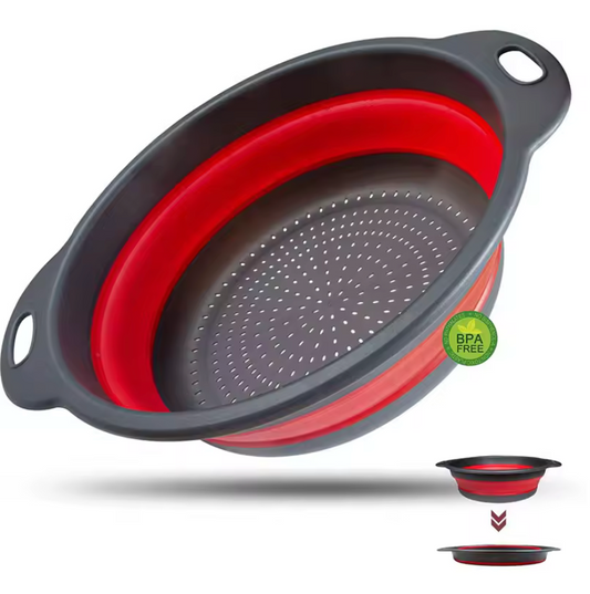 Walfos Foldable Drain Silicone Basket Colander Fruit Vegetable Washing Basket