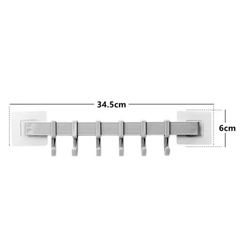 Multifunction Kitchen Storage Hook Cupboard 6 Hook