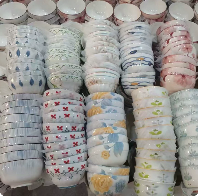 Porcelain Art Rice Bowls Kitchen Dinnerware Food Container